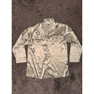 Morgan Taylor‎ Intimates Green Long Sleeve Sleep Shirt/Pajama Top